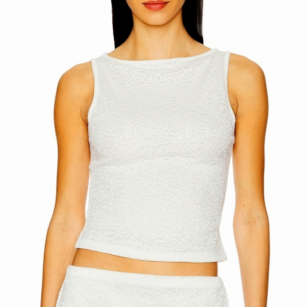 Runaway The Label x Revolve Orlean Lace Top, White / Cream